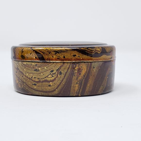 2 Piece Home Master Hand Painted Lacquer Nesting Oval Jewelry Box - Picture 3 of 8